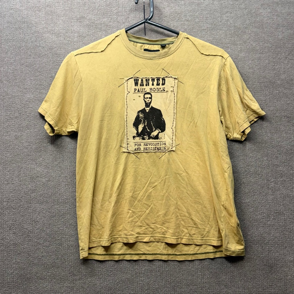 Vintage Riddim Driven Paul Bogle Wanted Graphic Yellow Mens XXXL Streetwear Tee